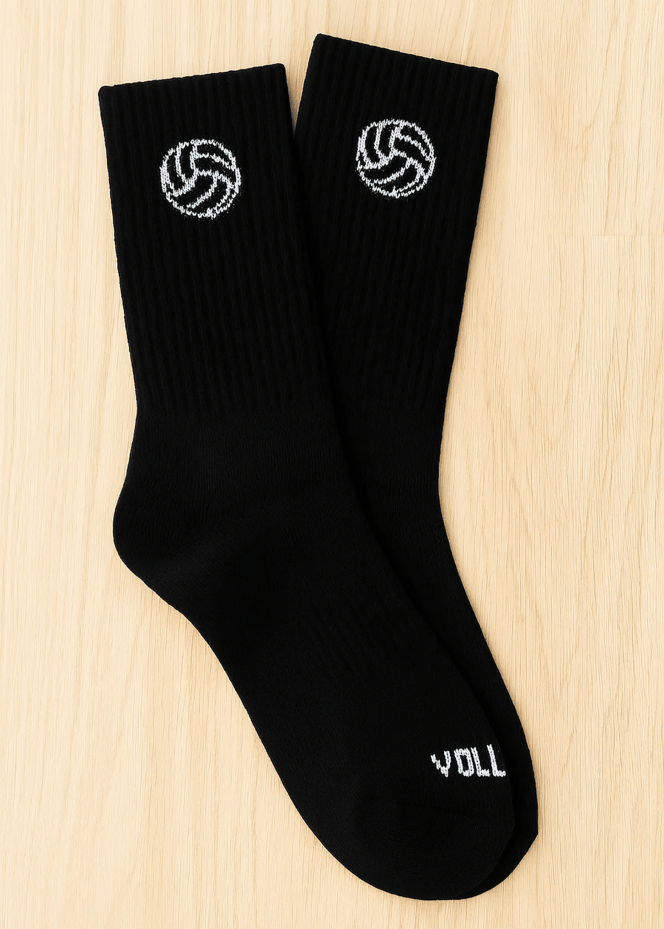 Black Volleyball Crew Socks